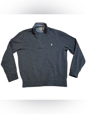 Polo by Ralph Lauren Charcoal Gray Quarter-Zip Sweatshirt Ivory Polo